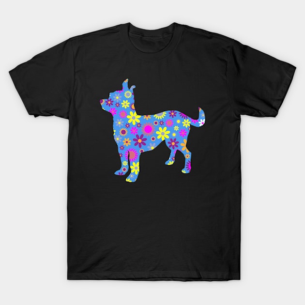 Cute Chihuahua Dog Flower Pattern Gifts T-Shirt by Cartba